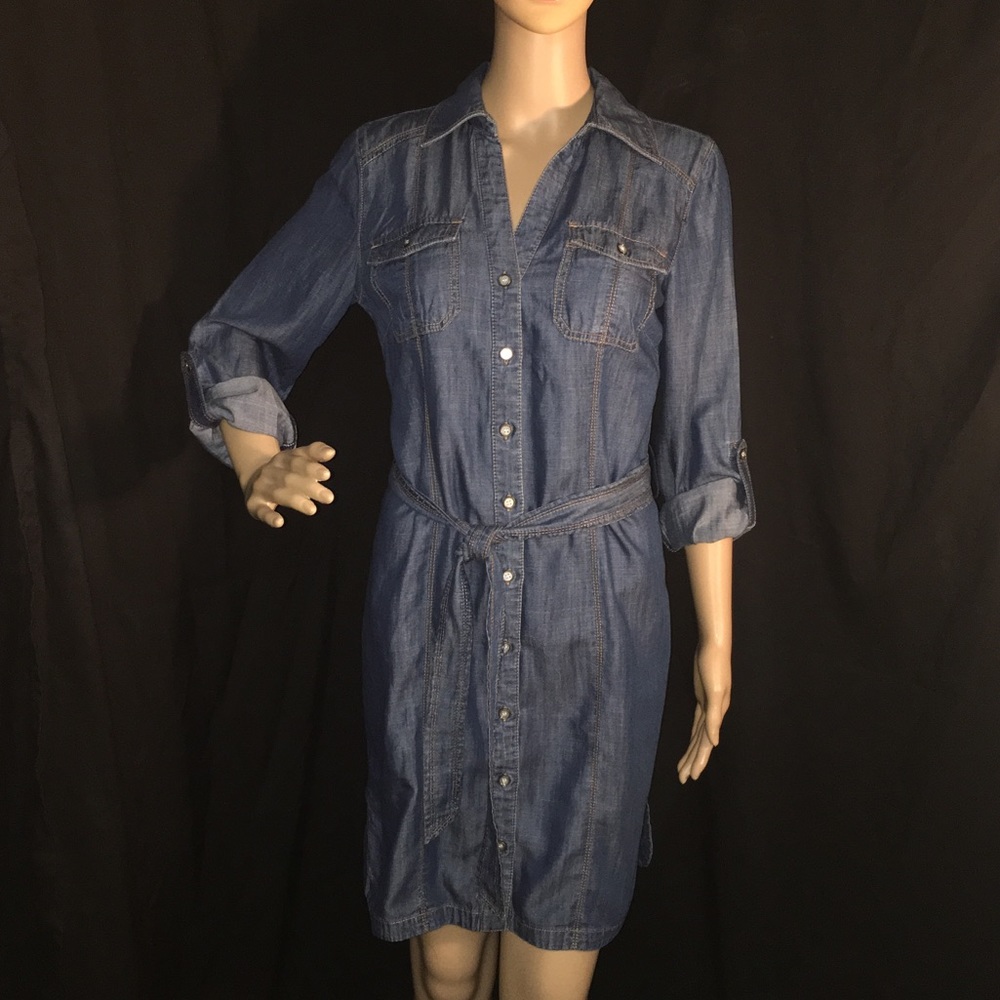 INC INTERNATIONAL CONCEPTS-Denim Shirtdress